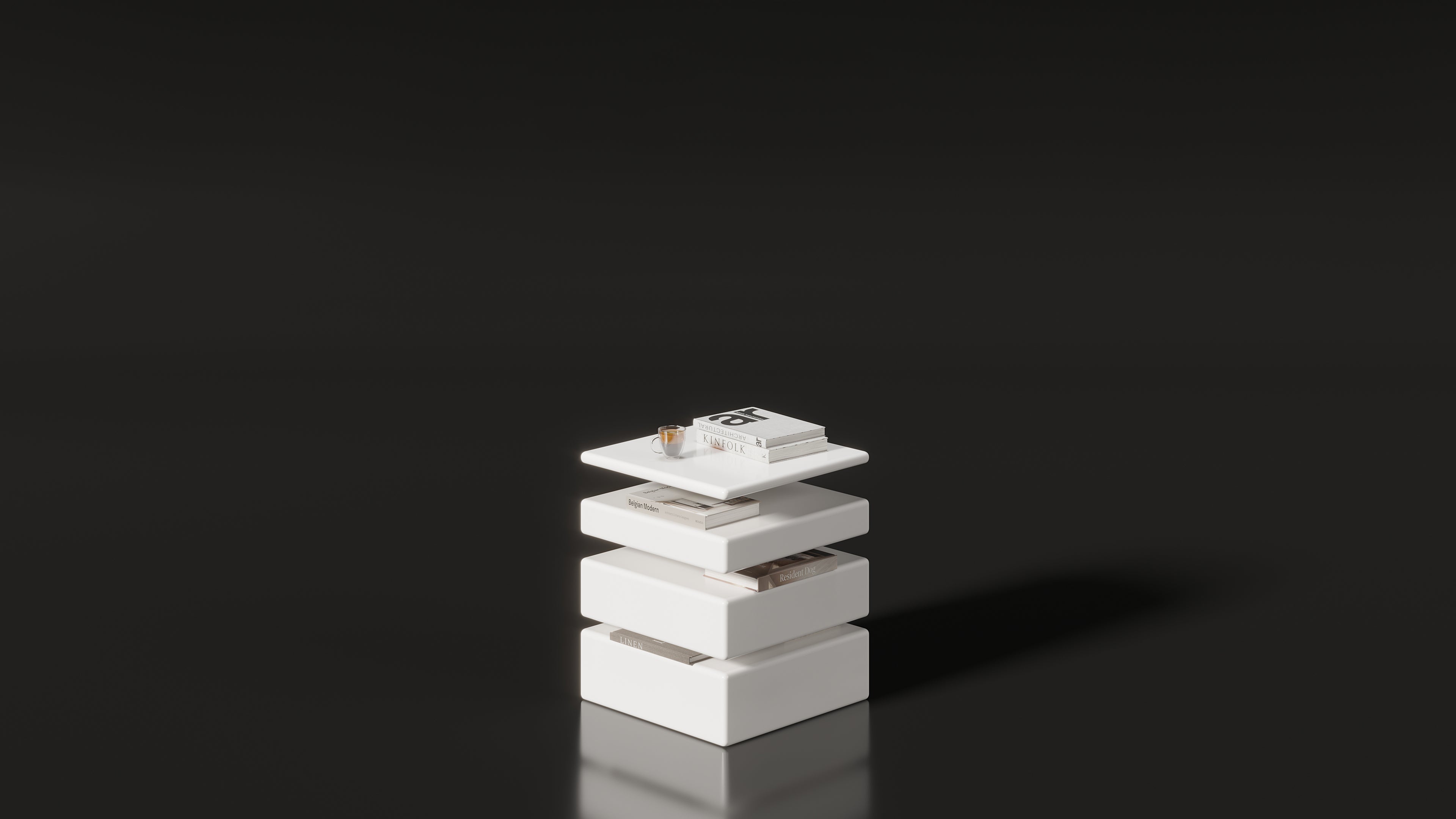 Glide Side Table - White